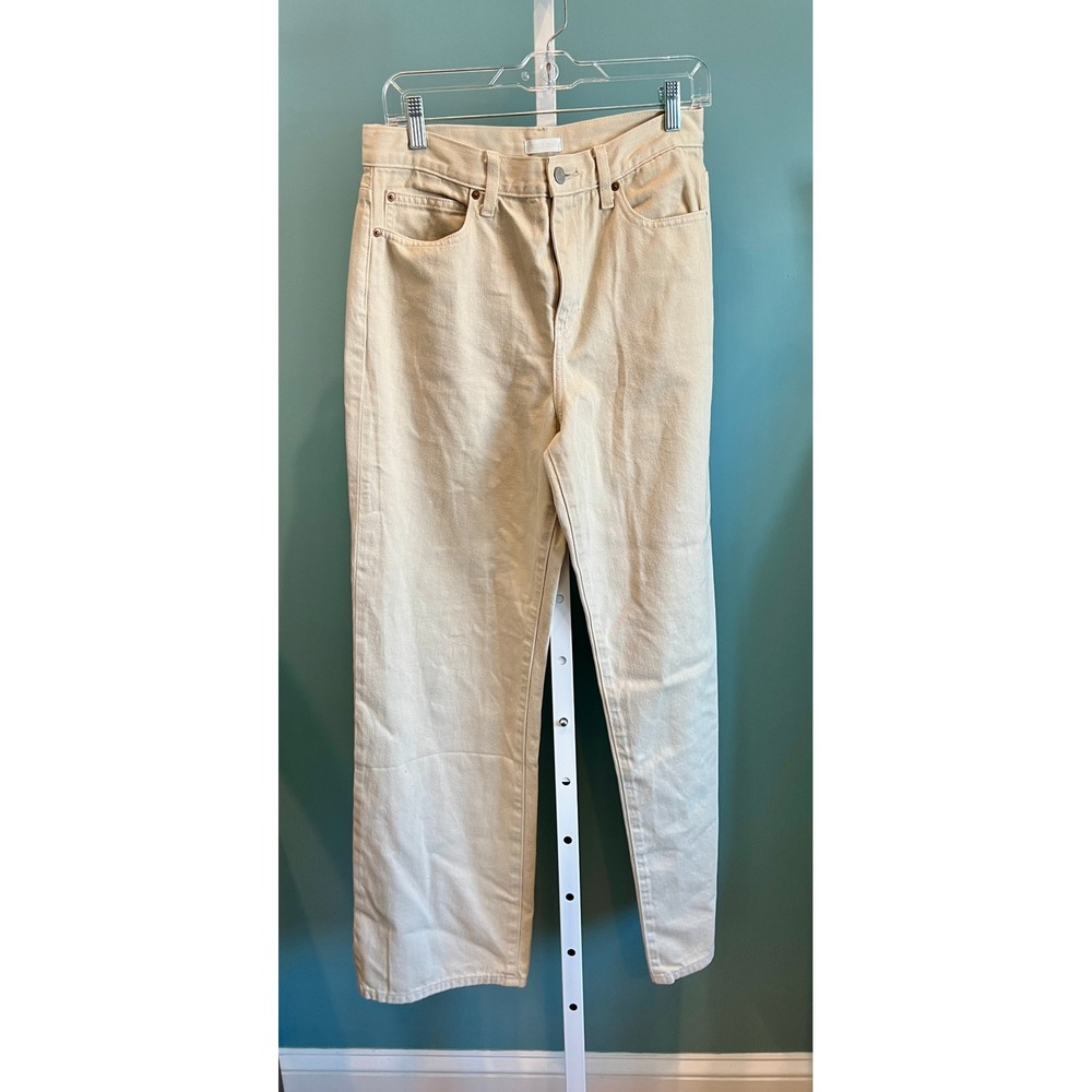Uniqlo Jeans Women's 29 Beige Wide Straight High Rise Kaihara Denim pants